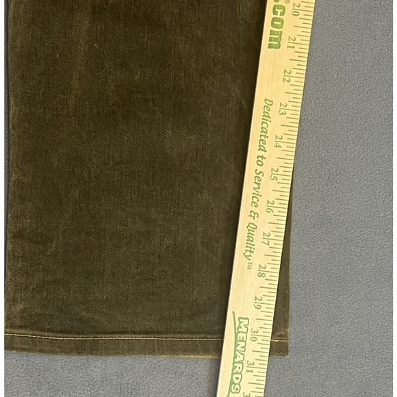 Bills Khakis Denim Jeans Mens Sz 38 Olive Green Distressed Cotton Faded Pant USA - Picture 8 of 10